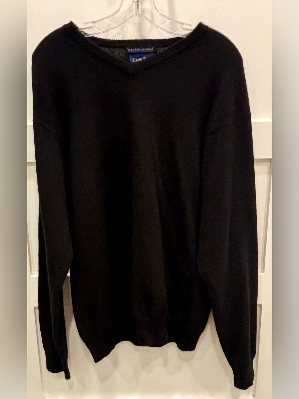 Charter Club Men's High V-Neck Sweater in Black